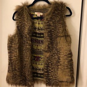 Brown faux Fur Vest